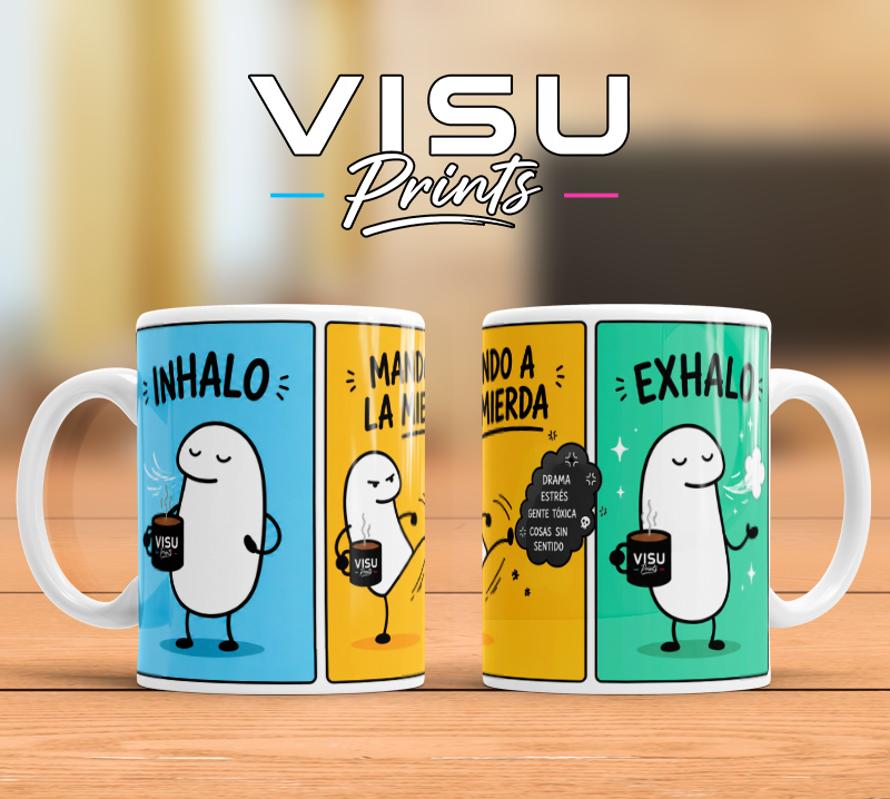 Taza “Inhalo Paz, Exhalo Drama” ☕🧘😂