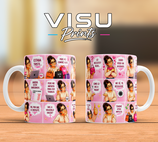 Taza "Compradora Compulsiva" – Diseño Divertido y Original ☕🛍️