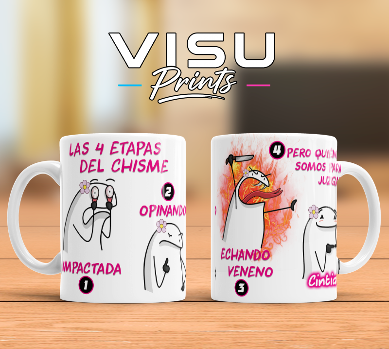 Taza “Las 4 Etapas del Chisme” 😂☕