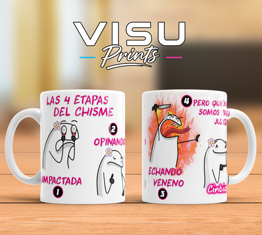 Taza “Las 4 Etapas del Chisme” 😂☕